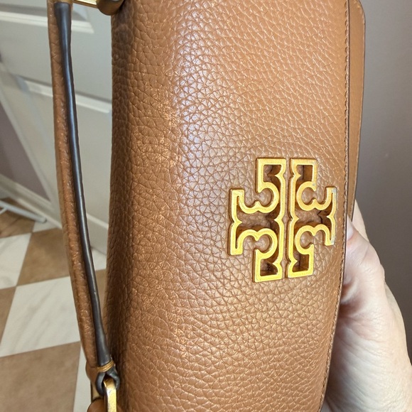 Tory Burch Britten Mini Top Handle Bag with Gold Accents chain strap - Picture 8 of 14